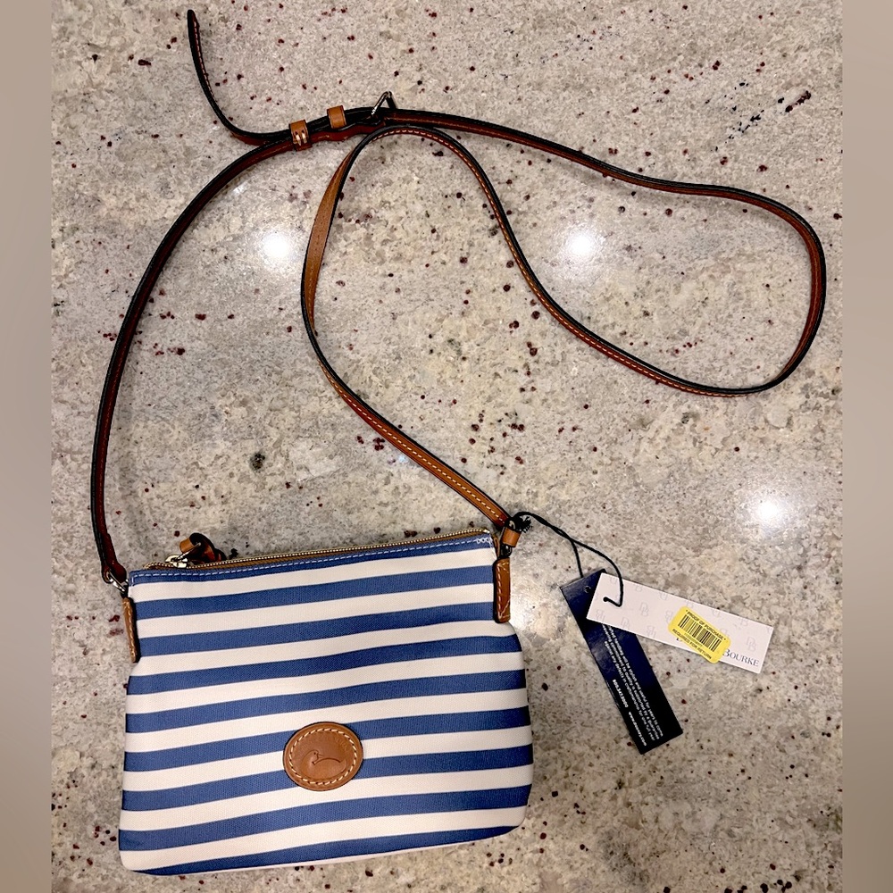 NWT: Dooney & Bourke Sullivan Coated Cotton Crossbody Pouchette